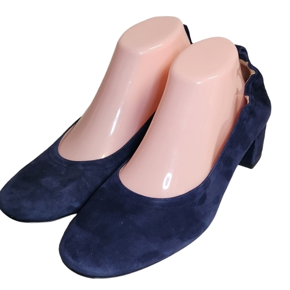 Everlane The Day Heel Women's Navy Suede Shoes SZ US 10 - Picture 2 of 15